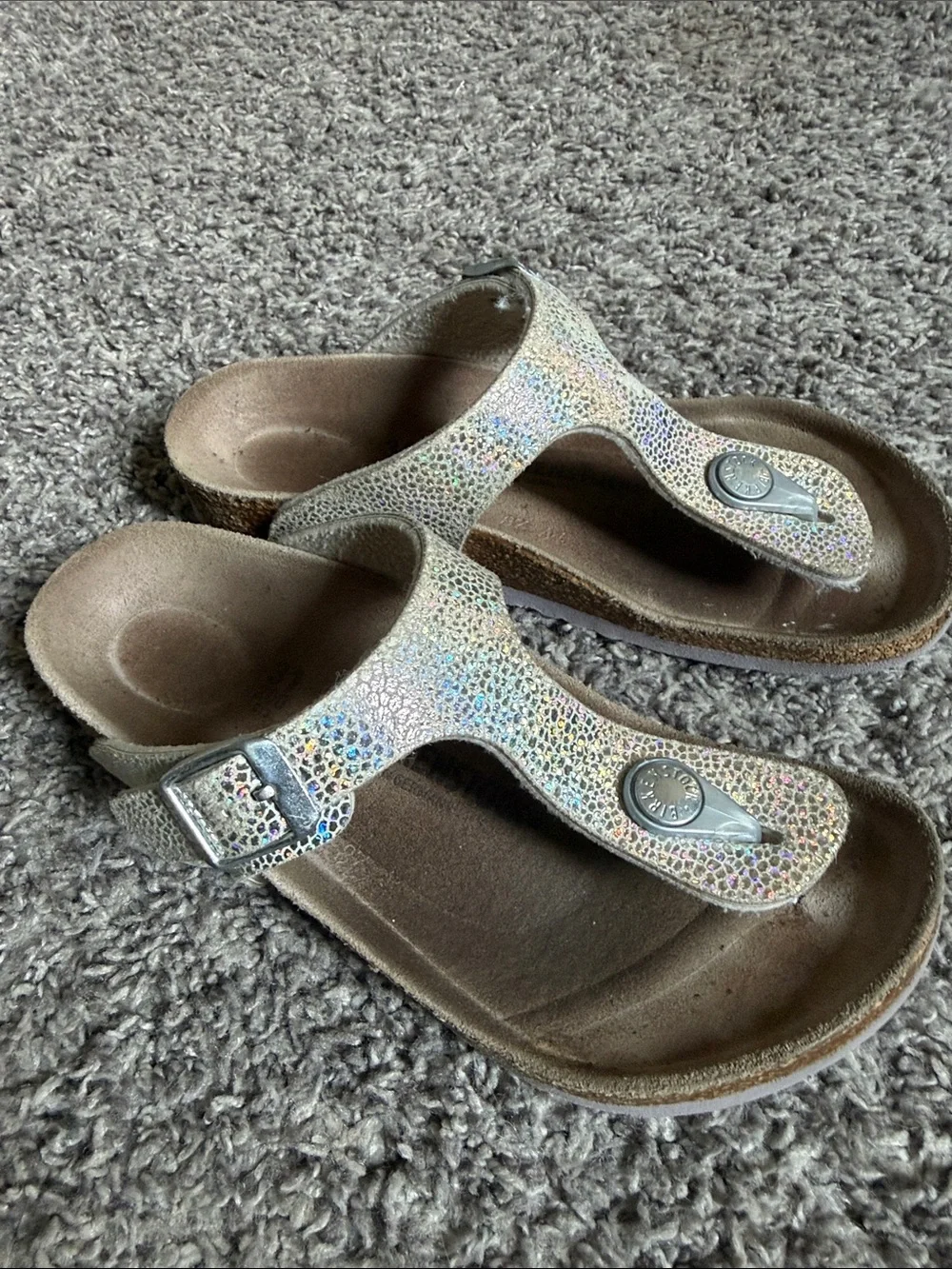 Sparkle kids Birkenstock Thong Sandals - Iridescent